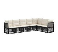 vidaXL Conjunto de sofás de jardín 7 pcs Negro ratán sintético, Moderno sofá de jardín, Muebles para Patio, Resistentes al Clima, para relajarte y Disfrutar al Aire Libre