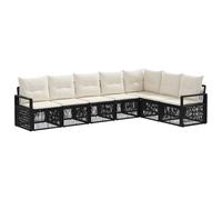vidaXL Conjunto de sofás de jardín 7 pcs Negro ratán sintético, Sofá Moderno, Resistente a la Intemperie, módulo para jardín, Muebles de Patio, cómodo para Sentarse