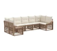 vidaXL Conjunto de sofás de jardín 7 uds. 7-Número de plazas Beige