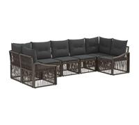 vidaXL Conjunto de sofás de jardín 7 uds. 7-Número de plazas Gris