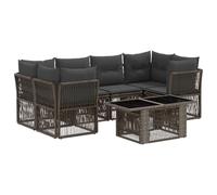 vidaXL Conjunto de sofás de jardín 7 uds. Gris ratán sintético
