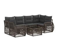 vidaXL Conjunto de sofás de jardín 7 uds. Gris ratán sintético
