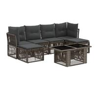 vidaXL Conjunto de sofás de jardín 7 uds. Gris ratán sintético