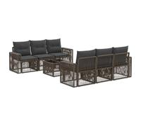 vidaXL Conjunto de sofás de jardín 7 uds. Gris ratán sintético