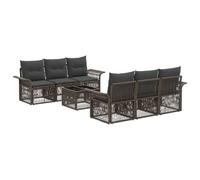 vidaXL Conjunto de sofás de jardín 7 uds. Gris ratán sintético