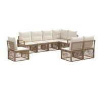 vidaXL Conjunto de sofás de jardín 8 pcs Beige ratán sintético, Sofá Exterior Moderno, Resistente al Clima, Conjunto Modular, Tumbona de ratán, Asiento para Patio, Banco de jardín