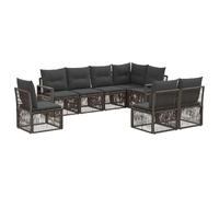 vidaXL Conjunto de sofás de jardín 8 pcs Gris ratán sintético, Sofá Exterior Moderno, Resistente al Clima, Conjunto Modular, Tumbona de ratán, Asiento para Patio, Banco de jardín