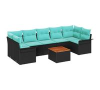 vidaXL Conjunto de sofás de jardín 8 pcs Negro ratán sintético, Conjunto Moderno de sofá para Exteriores, Asientos modulares duraderos, Muebles de jardín Resistentes al Sol