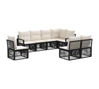 vidaXL Conjunto de sofás de jardín 8 pcs Negro ratán sintético, Sofá Exterior Moderno, Resistente al Clima, Conjunto Modular, Tumbona de ratán, Asiento para Patio, Banco de jardín