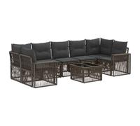 vidaXL Conjunto de sofás de jardín 8 uds. Gris ratán sintético