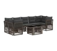vidaXL Conjunto de sofás de jardín 8 uds. Gris ratán sintético