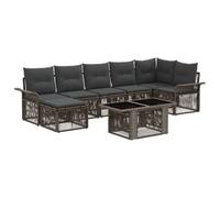 vidaXL Conjunto de sofás de jardín 8 uds. Gris y Gris Oscuro