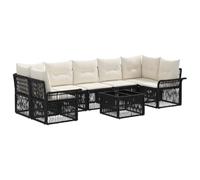 vidaXL Conjunto de sofás de jardín 8 uds. Negro ratán sintético