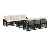 vidaXL Conjunto de sofás de jardín 8 uds. Negro ratán sintético