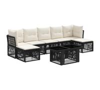 vidaXL Conjunto de sofás de jardín 8 uds. Negro ratán sintético