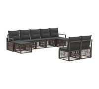 vidaXL Conjunto de sofás de jardín 9 pcs Gris ratán sintético, Sofá Moderno, Resistente al Clima, Mueble de Patio, diseño Modular, Lounge de jardín, Asiento en terraza, sofá Junto a la Piscina