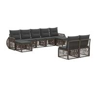 vidaXL Conjunto de sofás de jardín 9 pcs Gris y Gris Oscuro, Sofá de jardín Moderno, Resistente al Tiempo, Muebles modulares, Conjunto para Relajarse en el Patio