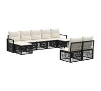 vidaXL Conjunto de sofás de jardín 9 pcs Negro ratán sintético, Sofá Moderno, Resistente al Clima, Mueble de Patio, diseño Modular, Lounge de jardín, Asiento en terraza, sofá Junto a la Piscina