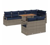 vidaXL Conjunto de sofás de jardín 9 uds. 8-Número de plazas, Sofá Modular Moderno para jardín y terraza, ratán Ligero, Resistente a UV, Ideal para Patio y Exteriores