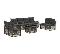 vidaXL Conjunto de sofás de jardín 9 uds. Gris y Gris Oscuro