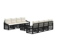 vidaXL Conjunto de sofás de jardín 9 uds. Negro ratán sintético