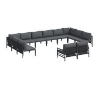 vidaXL Conjunto de Sofás de Jardín para Exterior - Ideal para Descansar en el jardín, Resistente al Clima, diseño Modular para tu balcón