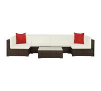 vidaXL Conjunto Sofás de Jardín 23 Piezas Ratán Sintético Marrón Patio Terraza