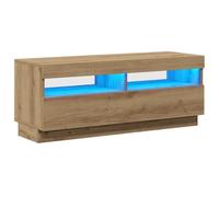 vidaXL Mueble TV Luces LED Madera ingeniería Roble Artisan 100x35x40cm