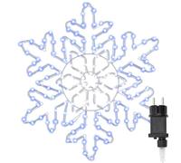 vidaXL Copos de Nieve navideños Azul 55.5 x 55.5 x 0.75 cm PVC, Sala de Estar, Navidad Moderna, decoración Duradera, Luces LED, Cambia de Color, Adorno Interior, jardín Iluminado