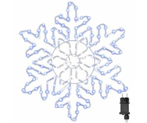 vidaXL Copos de Nieve navideños Azul 55.5 x 55.5 x 0.75 cm PVC, Sala de Estar, Navidad Moderna, decoración Duradera, Luces LED, Cambia de Color, Adorno Interior, jardín Iluminado