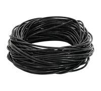vidaXL Cordón de Cuero Negro Ø1 mm x 5 m Cuero, Cordón de Cuero Redondo Artesano, Material Durable para Manualidades DIY, Cuerda Resistente al Agua Pulseras y Accesorios