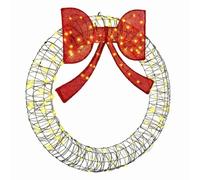 vidaXL Corona con 150 LED cálido 120 cm Ratán, Decoración LED Moderna y Redonda para Sala, Adornos navideños, Luces de Temporada, diseño Festivo