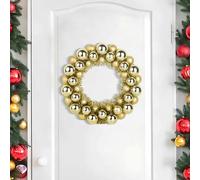 vidaXL Coronas de Bolas de Navidad 2 uds. LED Dorado 33 x 33 x 7 cm