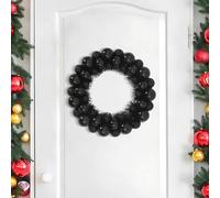 vidaXL Coronas de Bolas de Navidad 2 uds. LED Negro 33 x 33 x 7 cm