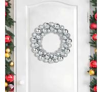 vidaXL Coronas de Bolas de Navidad 2 uds. LED Plateado 33 x 33 x 7 cm