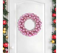 vidaXL Coronas de Bolas de Navidad 2 uds. LED Rosa 33 x 33 x 7 cm