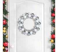 vidaXL Coronas de Bolas de Navidad 2 uds. LED y Plata 33 x 33 x 7 cm