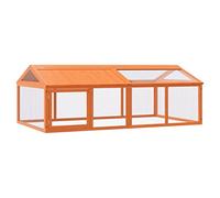 vidaXL Corral de Madera Maciza Pino marrón 200x112,5x74 cm, Corral de jardín, Corral de Patio, Corral para Animales pequeños, Corral de Exterior