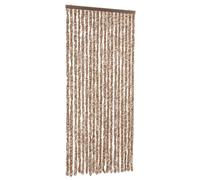 vidaXL Cortina Antimoscas Chenilla Beige y Marrón Oscuro 56x200 cm