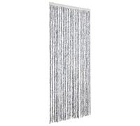 vidaXL Cortina antimoscas Chenilla Blanco y Gris 100x200 cm