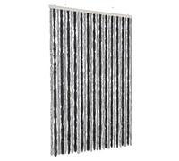 vidaXL Cortina antimoscas Chenilla Gris y Negro 118x220 cm