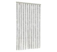 vidaXL Cortina Antimoscas, Persiana de Moscas Mosquitos, Puerta contra Insectos, Protección para Casa, Chenilla Gris Claro y Blanco 100x220 cm