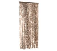 vidaXL Cortina Antimoscas, Persiana de Moscas Mosquitos, Puerta contra Insectos, Protección para Casa, Chenilla Beige y Marrón Oscuro 90x200 cm