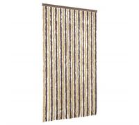 vidaXL Cortina antimoscas Chenilla marrón Oscuro y Beige 100x200 cm