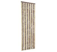 vidaXL Cortina Antimoscas, Persiana de Moscas Mosquitos, Puerta contra Insectos, Protección para Casa, Chenilla Marrón Oscuro y Beige 56x200 cm