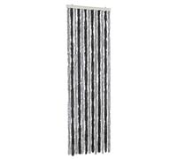 vidaXL Cortina Antimoscas, Persiana de Moscas Mosquitos, Puerta contra Insectos, Protección para Casa, Chenilla Gris y Negro 56x185 cm