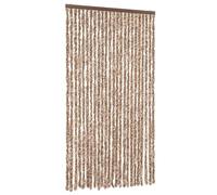 vidaXL Cortina antimoscas para puerta Chenilla Beige y Marrón oscuro 100x230 cm