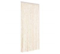 vidaXL Cortina Antimoscas, Persiana de Moscas Mosquitos, Puerta contra Insectos, Protección para Casa, Chenilla Beige y Blanco 56x185 cm