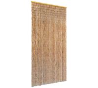 vidaXL Cortina de bambú para puerta contra insectos y mosquitos 90x220 cm