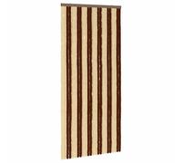 vidaXL Cortina de insectos marrón y beige de felpilla 100 x 220 cm, 100% polipropileno, moderna y rectangular, fácil de instalar, decoración versátil, cortina de fácil cuidado